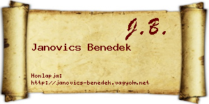Janovics Benedek névjegykártya