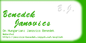 benedek janovics business card